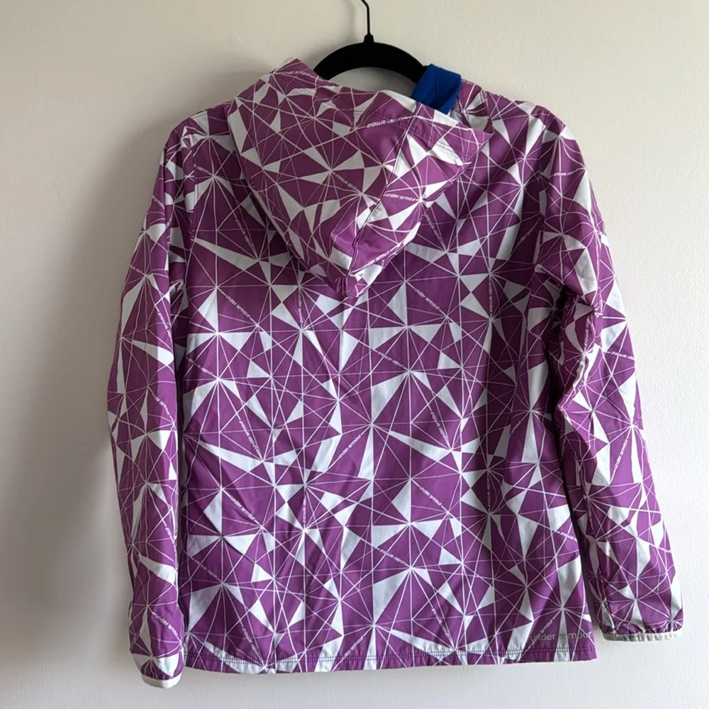 Under Armour Purple & White Geometric Kids Hooded Jacket - Picture 6 of 6